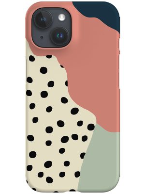 Wavy Shapes & Small Dots Phone Case (Blue)