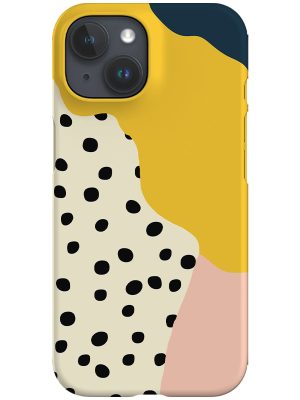 Wavy Shapes & Small Dots Phone Case (Yellow)