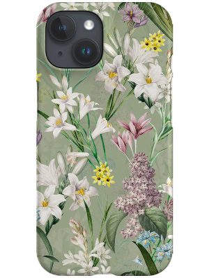 Beautiful Lilac and Lilies By Uta Naumann Phone Case (Green)