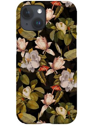Vintage Moody White Florals By Uta Naumann Phone Case (Black)