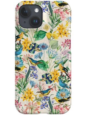 Beautiful Vintage Floral Birds By Uta Naumann Phone Case (Multicolour)