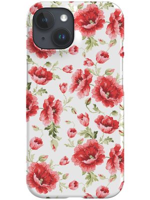 Romantic Red Poppies and Roses By Uta Naumann Phone Case (Red)