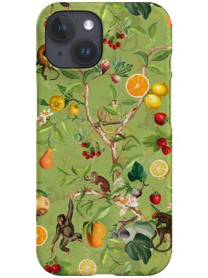 Tropical Fruit Vintage Monkeys By Uta Naumann Phone Case (Green)
