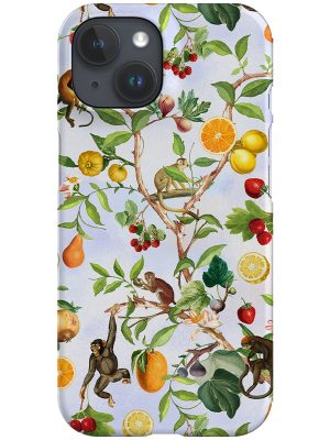 Tropical Fruit Vintage Monkeys By Uta Naumann Phone Case (Blue)