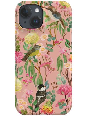 Australian Birds and Blooms by Cecilia Mok Phone Case (Blush Pink)