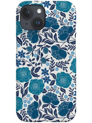 Peonies and Rose Garden by Denes Anna Design Phone Case (Blue)
