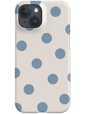 Bold Dots Phone Case (Ivory Dusty Blue)