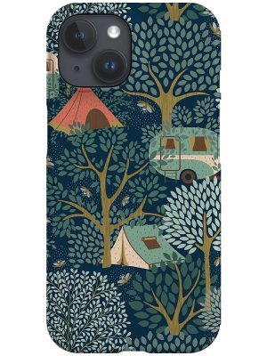 Camping Ditsy Adventure by Garabateo Phone Case (Blue)