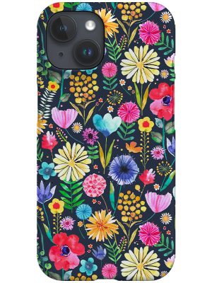 Colourful Flowers Spring Garden By Ninola Design Phone Case (Navy)