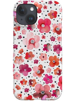 Dots Flowers By Ninola Design Phone Case (Coral Red)