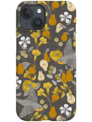 Golden Pears and Birds by Cecilia Mok Phone Case (Grey)