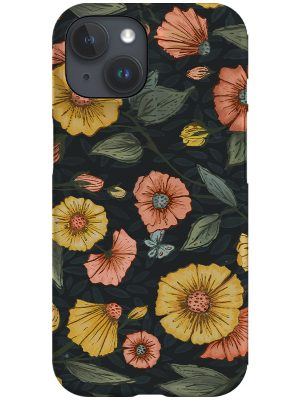 Moody Dark Floral by Becca Story Smith Phone Case (Black)