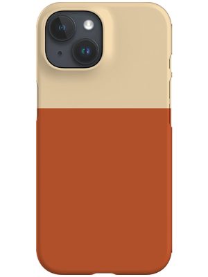 Colour Block Print Phone Case (Beige Burnt Orange)