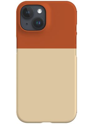 Colour Block Print Phone Case (Burnt Orange Beige)