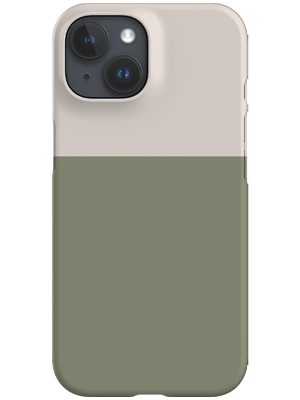 Colour Block Print Phone Case (Linen Moss Green)