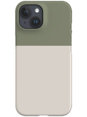 Colour Block Print Phone Case (Moss Green Linen)