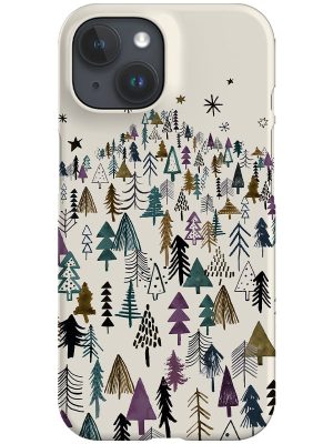 Night Forest Mountain Trees By Ninola Design Phone Case (Beige)