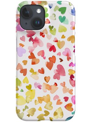 Watercolour Love Hearts By Ninola Design Phone Case (Rainbow)