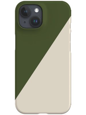 Colour Block Diagonal Phone Case (Green & Beige)