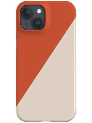 Colour Block Diagonal Phone Case (Orange & Beige)