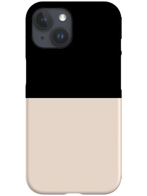 Colour Block Horizontal Phone Case (Peach & Black)