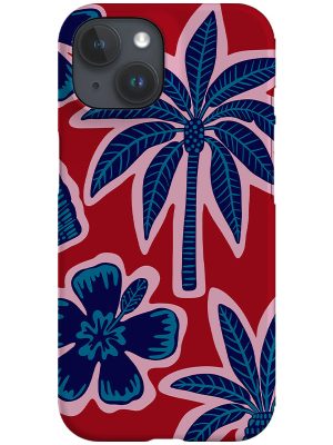 Collage Palm Phone Case (Red & Pink)