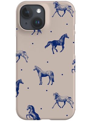 Dotty Horses Phone Case (Beige Blue)