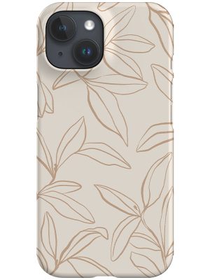 Line Art Willow Leaves Phone Case (Tan)