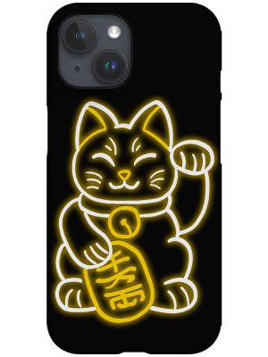 Neon Lights Lucky Cat Phone Case (Yellow)