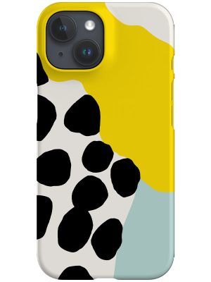 Wavy Shapes & Big Dots Phone Case (Yellow)