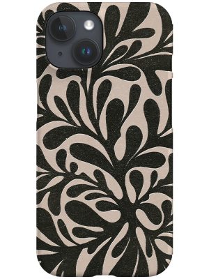 Abstract Plant Phone Case (Beige Black)