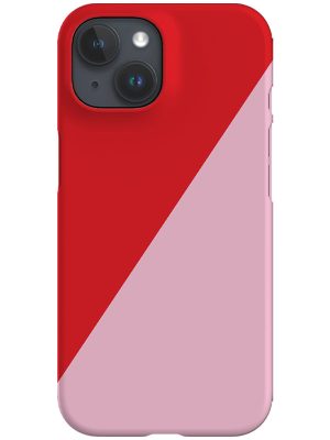 Colour Block Diagonal Phone Case (Pink Red)