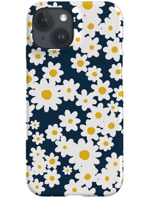 Painted Daisy Phone Case (Dark Blue)
