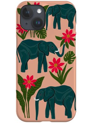 Elephant & Plant Phone Case (Peach)