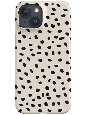 Polka Dots Mini Memphis Phone Case (Beige Black)