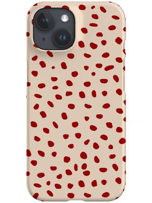 Polka Dots Mini Memphis Phone Case (Beige Red)