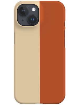 Colour Block Vertical Print Phone Case (Burnt Orange)
