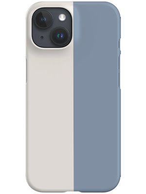Colour Block Vertical Print Phone Case (Ivory Dusty Blue)