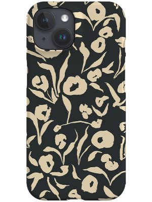 Painterly Floral Scatter Phone Case (Black Cream)