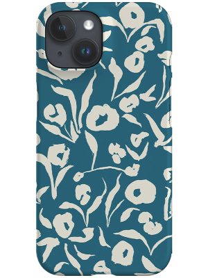 Painterly Floral Scatter Phone Case (Teal Cream)