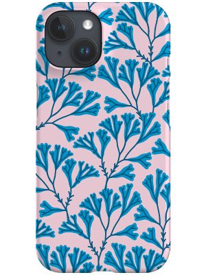 Seaweed Line Art Phone Case (Pink Blue)