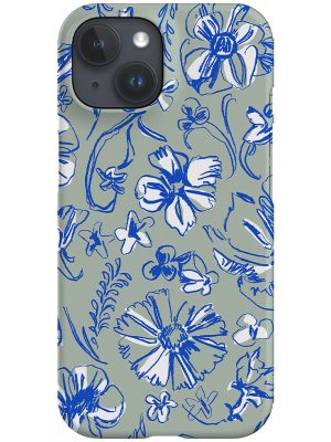 Sketchbook Floral Multi Phone Case (Olive White Cobalt)
