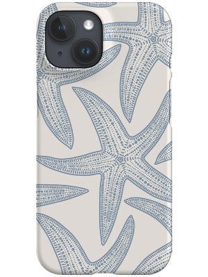 Oversized Starfish Phone Case (Ivory Dusty Blue)