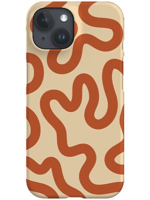 Swirl Lines Abstract Phone Case (Beige Burnt Orange)