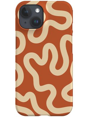 Swirl Lines Abstract Phone Case (Burnt Orange Beige)