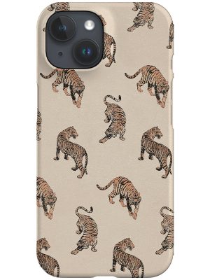 Retro Tiger Scatter Phone Case (Beige)