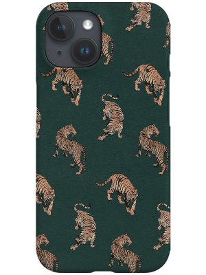 Retro Tiger Scatter Phone Case (Green)