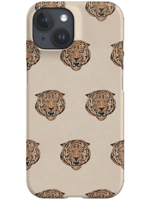 Retro Tiger Head Phone Case (Beige)