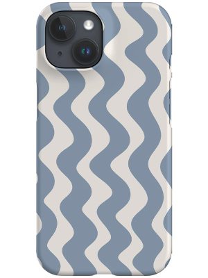 Vertical Waves Phone Case (Ivory Dusty Blue)