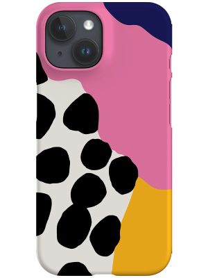 Wavy Shapes & Big Dots Phone Case (Yellow Pink)